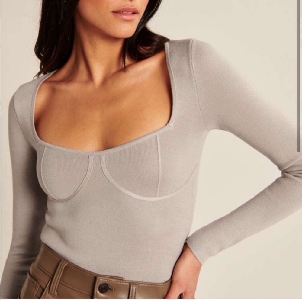 Abercrombie corset sweater top in white